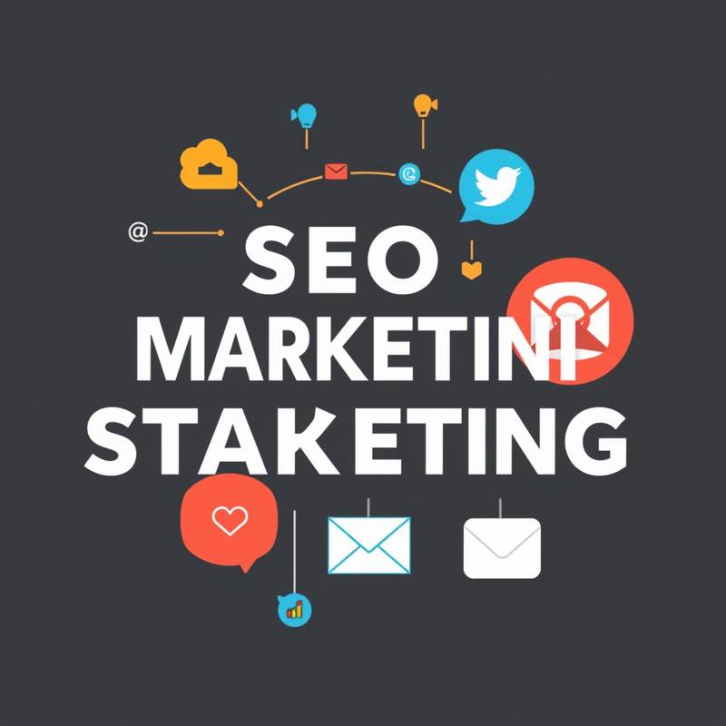 Graphical representation of digital marketing strategies, including SEO, social media, and email marketing, illustrating Aurora Design Studio's comprehensive digital marketing approach.