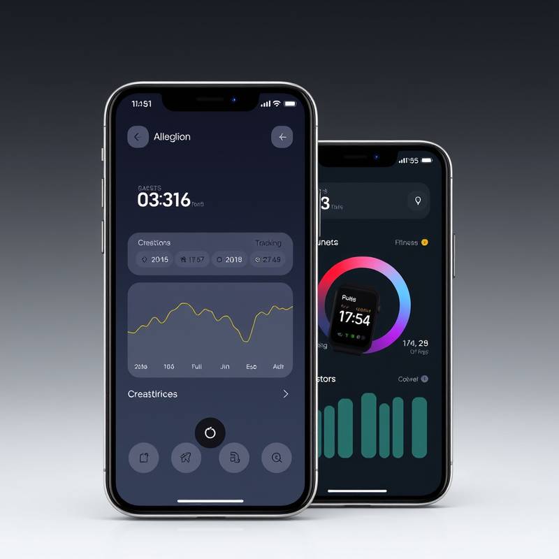 Intuitive mobile app design for 'FitTrack Pro', highlighting user-friendly data visualization and seamless integration with wearable devices for tracking fitness metrics.