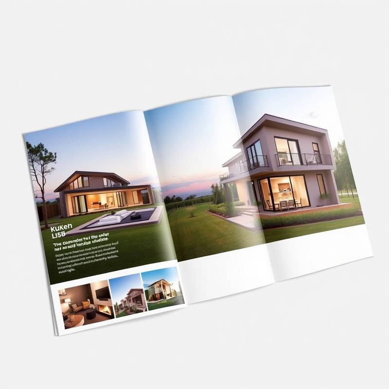 Professional brochure design for 'Apex Realty Group', showcasing luxury property listings with compelling visuals and informative descriptions to attract potential buyers.