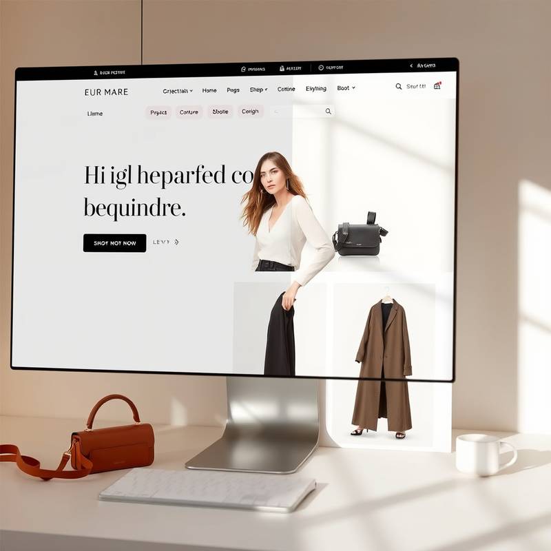 Stylish e-commerce website for 'La Boutique Chic', showcasing high-fashion product photography and seamless online shopping experience with detailed product descriptions.